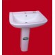 Centamily Ceramic Wall-Mount Sink, Basin and Peddle Stand