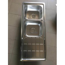 Centamily Double Bowl Kitchen Sink - Stainless Steel 