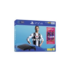 Sony PlayStation 4 slim 500GB Console (Black) with FIFA 2019 Ultimate Team Icons and Rare Player Pack Bundle